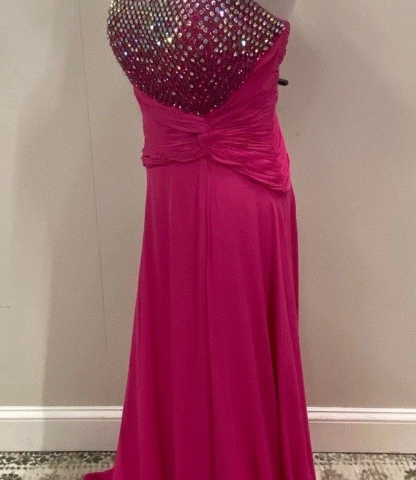 NWT Tony Bowls Strapless Gown Womens Size 12 Pink Prom Evening Formal Dress