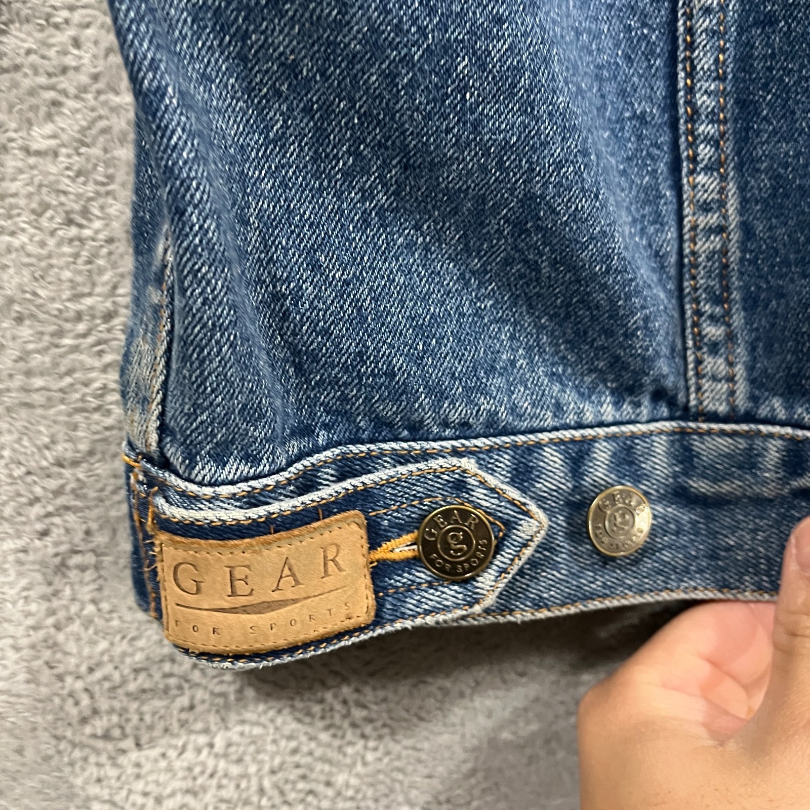 Vintage Denim jacket Gear for Sports XL Embroidered 90s Cowboy Southwestern Y2K