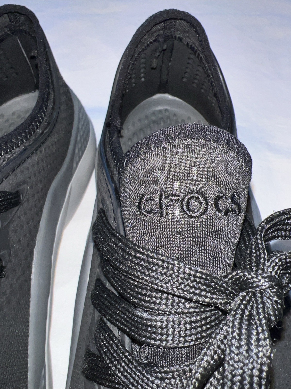 Crocs LiteRide 360 Pacer Black Slate Grey Athletic Shoe Men Sz 8 Lace Up Casual