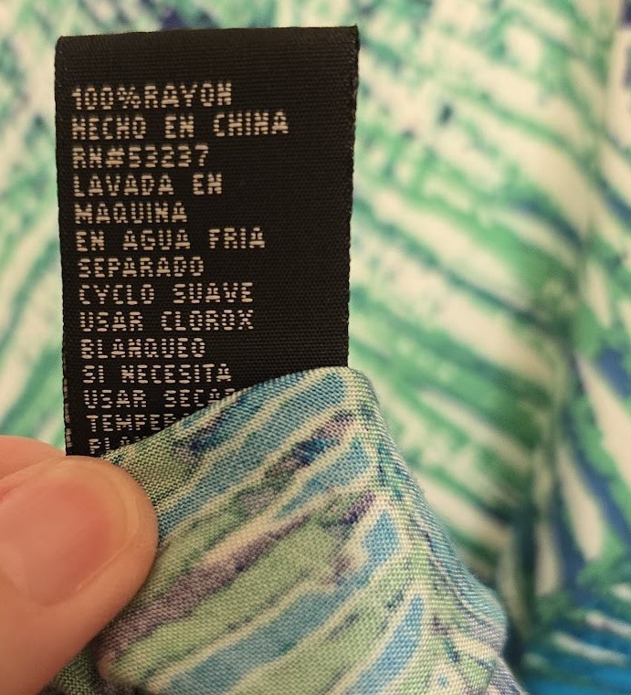 Unique Spectrum Cold Shoulder Top Blue Green Geometric Y2K Boho Women’s Size XL