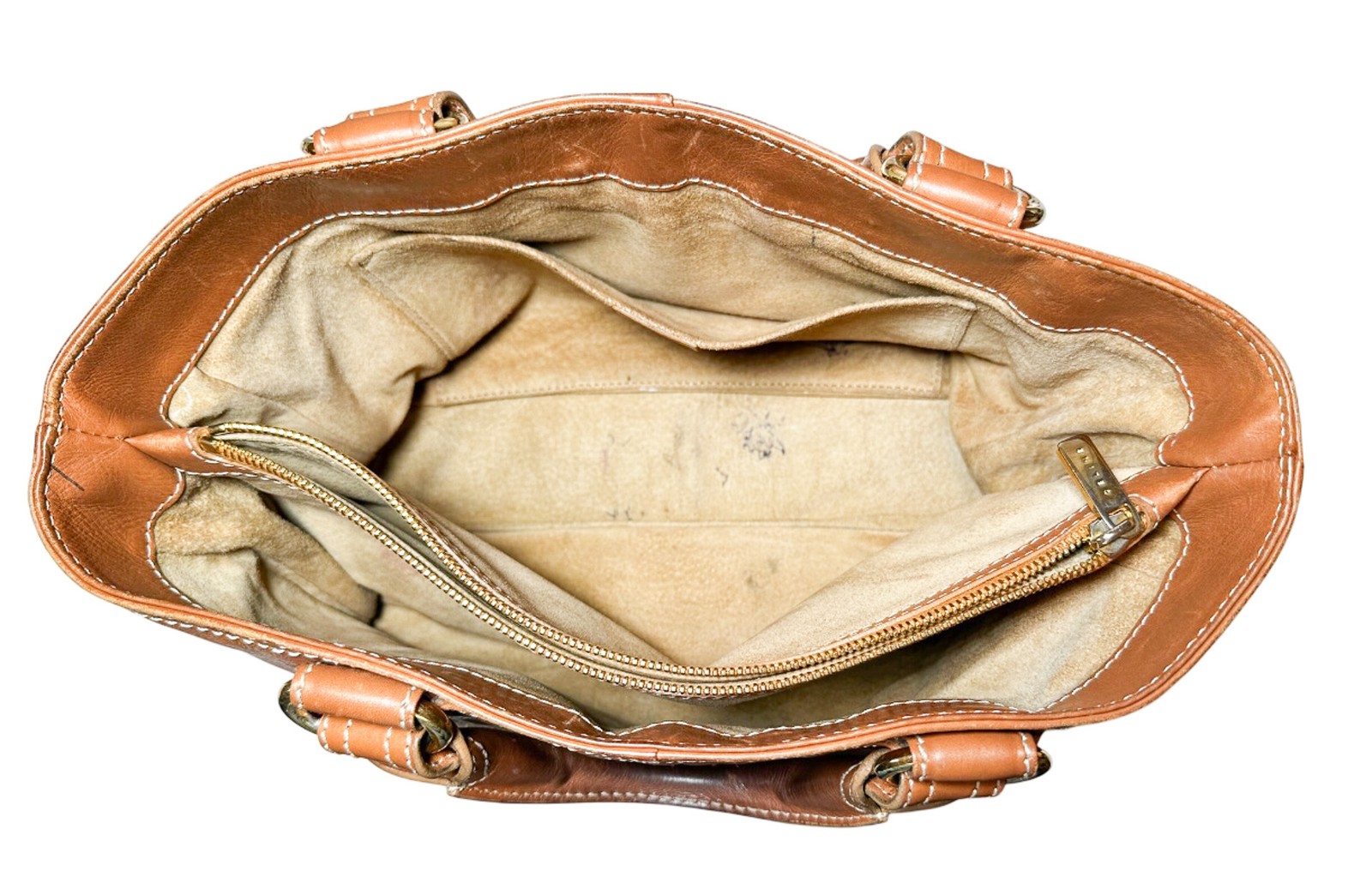 Celine Boogie Bag Tan Brown Quilted Calfskin Top Handle Gold HW Satchel Handbag