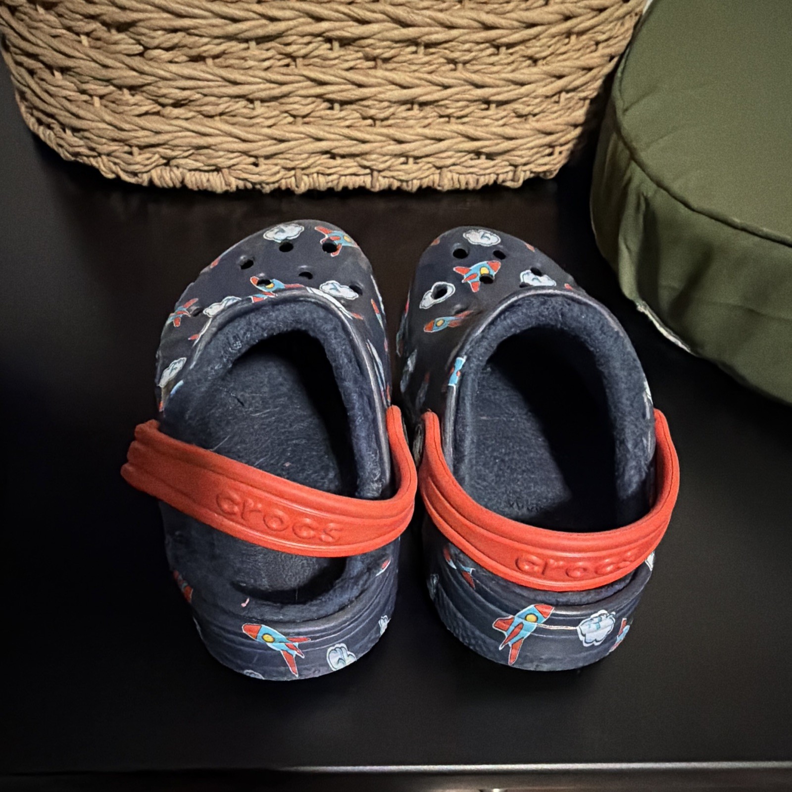 Crocs Kids Classic Clog Rocket Space Print Blue/Orange Multicolor US 8