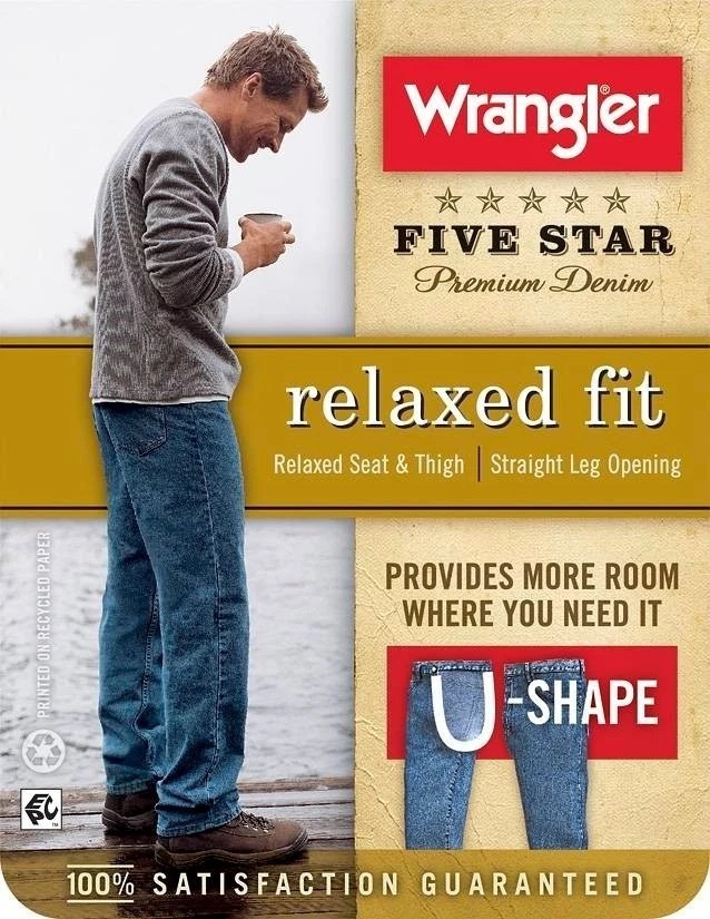 Wrangler Men’s Relaxed Fit Jeans Vintage Wash Denim 100% Cotton Size W29 x L32