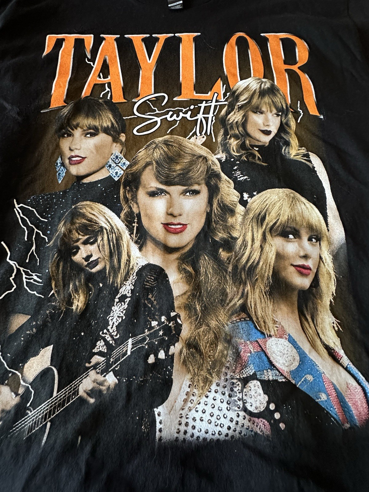 Taylor Swift Graphic Tee Black Adult Large Unisex Concert Style Shirt