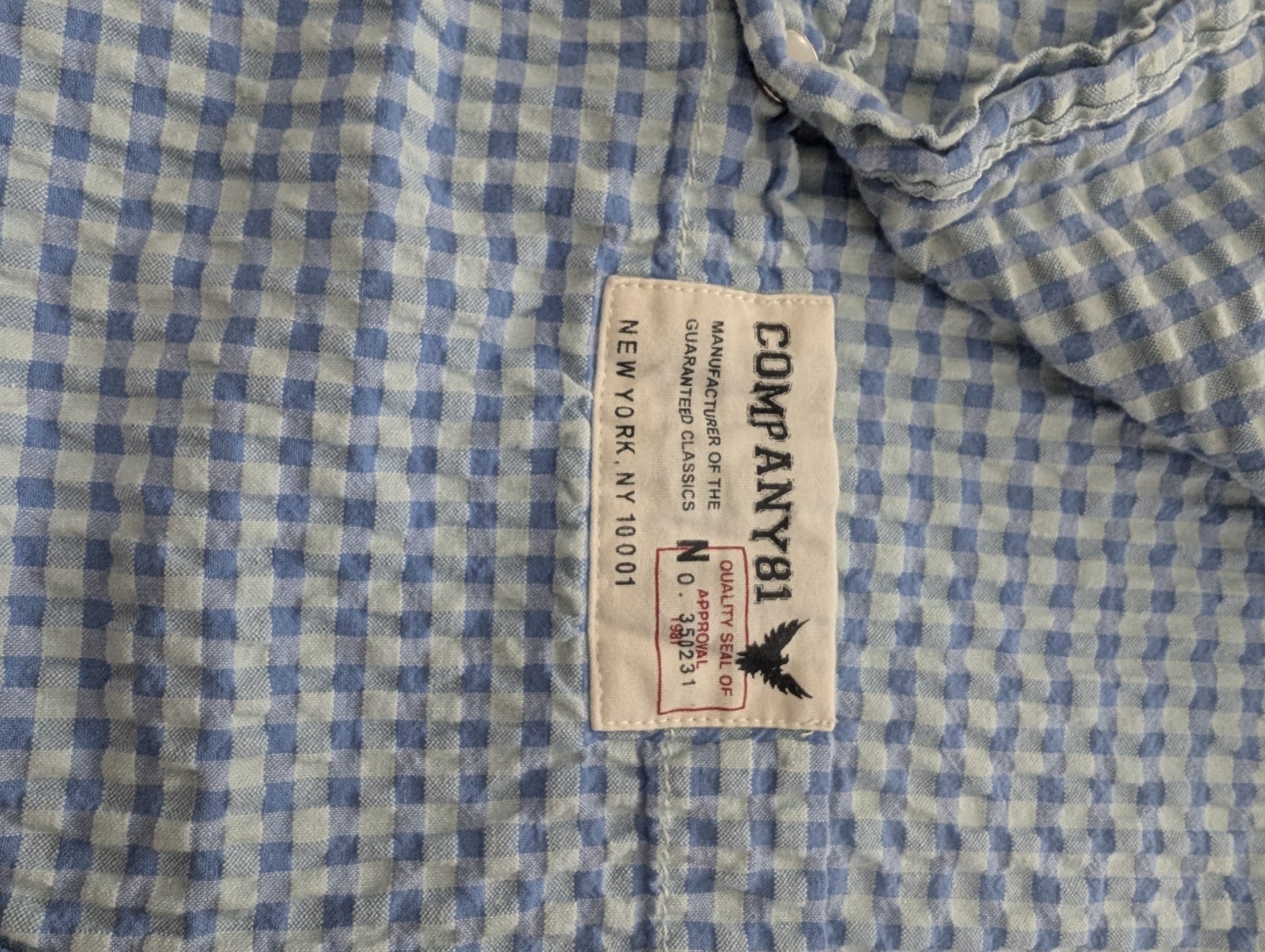 Bubble Gauze Gingham Check Pearl Snap Western Shirt XL Short Sleeve Company 81