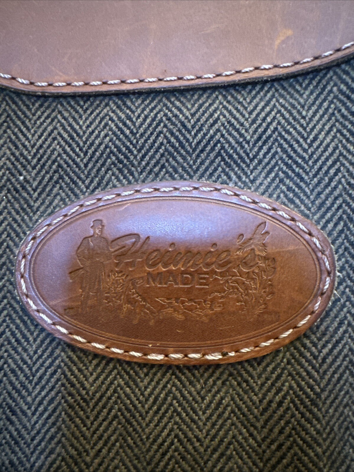 Heimies Made Leather And Tweed Messenger Bag EUC
