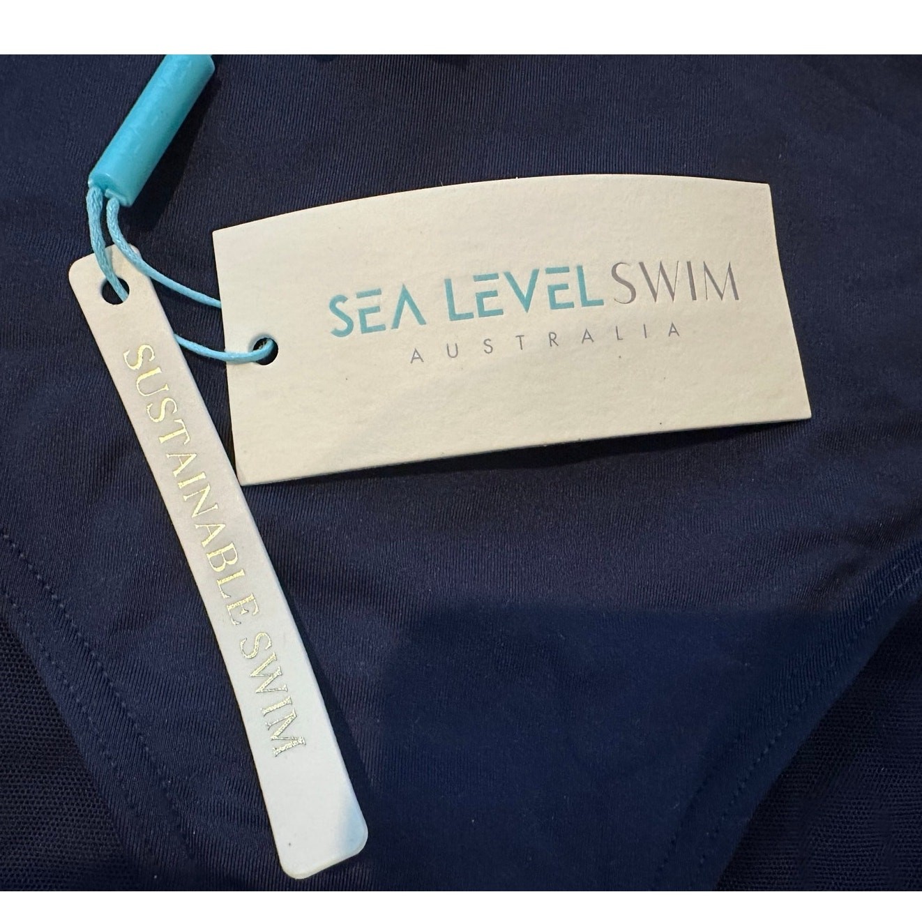 Sea Level Australia Infinity Bikini Bottom Sz 14 Navy Mid Rise Full Coverage NWT