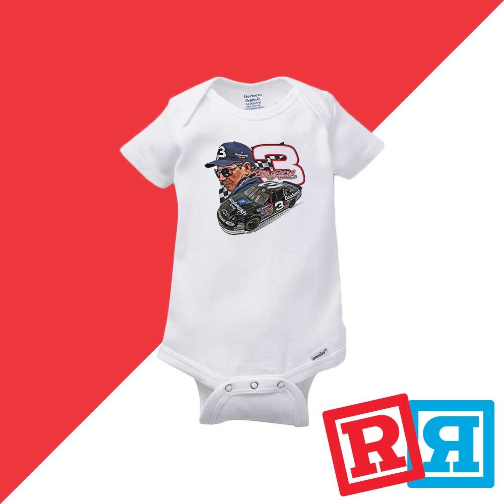 Dale Earnhardt Gerber Baby Onesie® Cotton Unisex White Short Sleeve Bodysuit