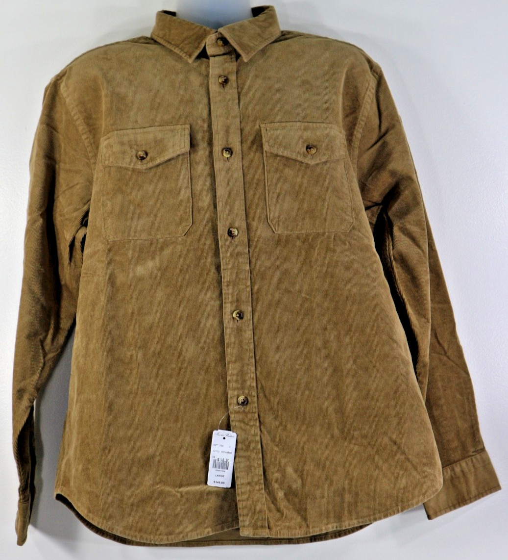 Brooks Brothers Men’s Cotton Stretch Corduroy Beige Shirt Jacket S,M,L,XL,XXL