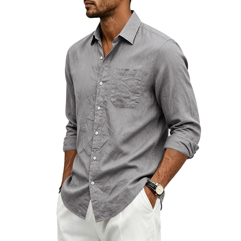 Summer Autumn Loose Lapel Men’s Casual Shirt