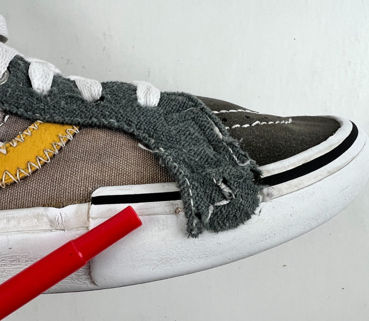 Vans SK8-Hi CAP Deconstructed Gray Mustard High Tops Men 8 Women 9.5