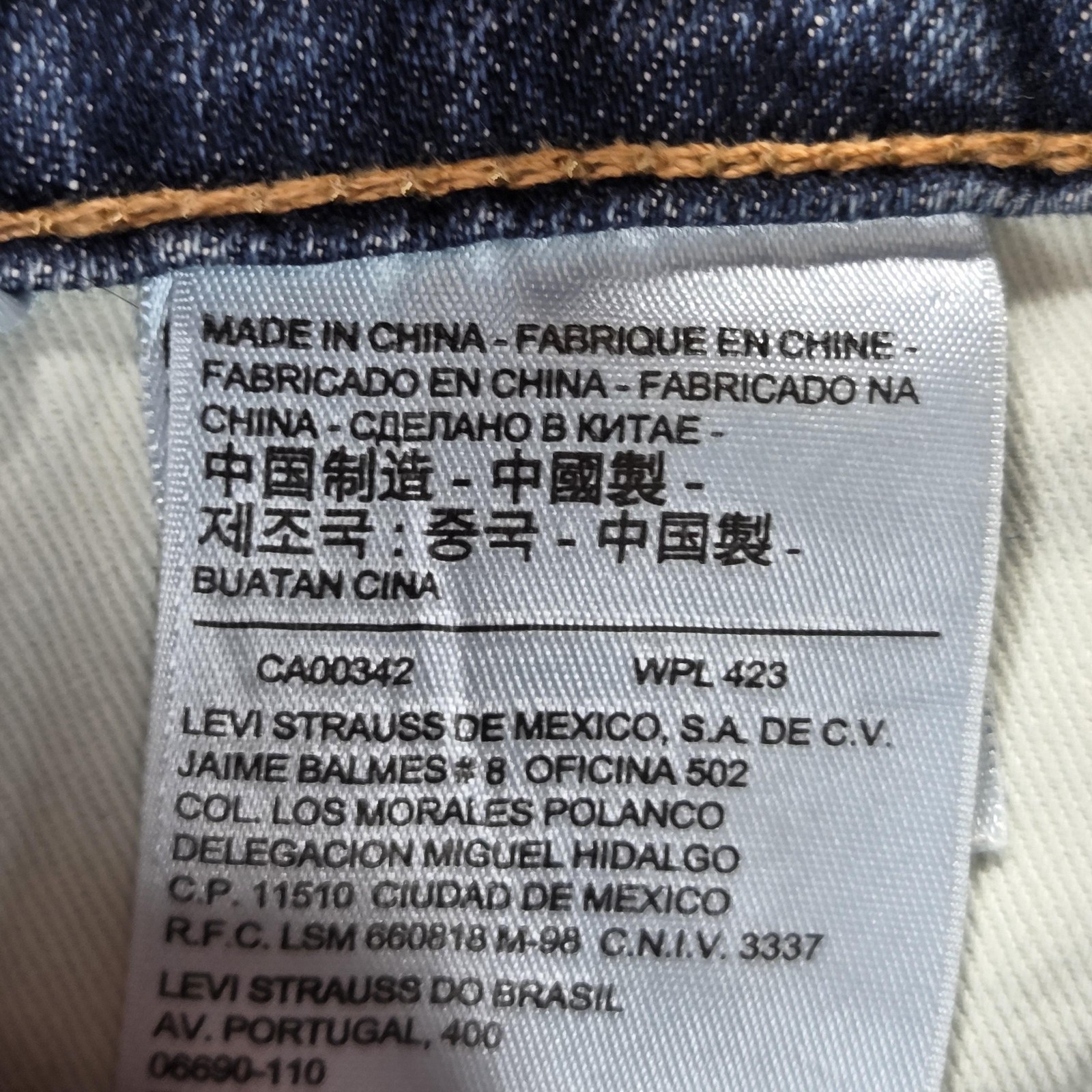 Levis 514 Jeans Mens Blue Selvedge Straight Whiskers Honeycomb Fits 36×34