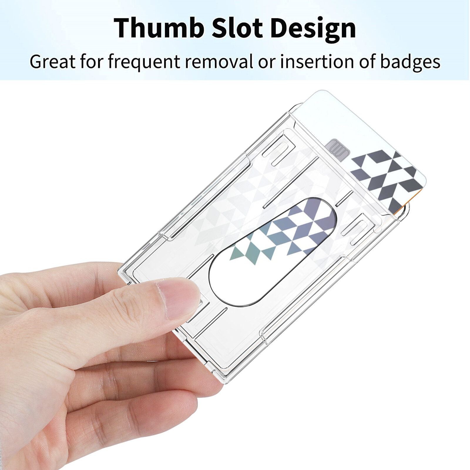 10Pcs Vertical Hard Plastic ID Card Badge Holder Protector for ID Credit Cards