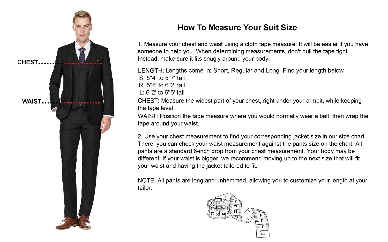 Braveman Men’s Formal Two Piece 2-Piece Slim Fit Cut Suit Set