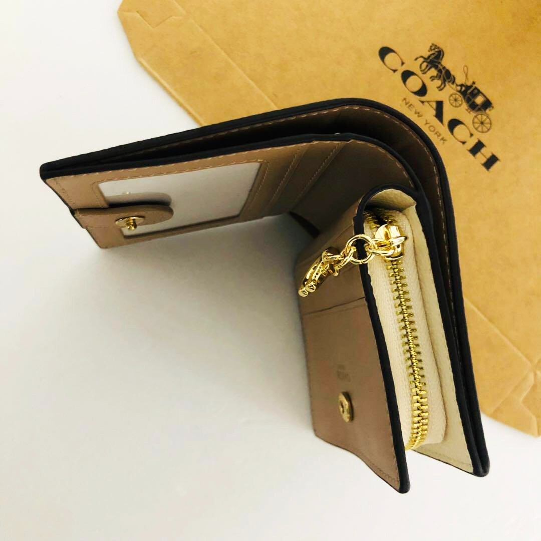 COACH Snap Wallet & Card holder With Dancing Kitten Cat CC472 Outlet Japan New