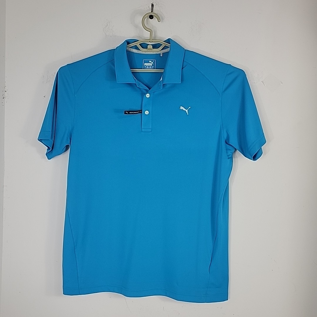 Cobra Puma Golf Polo Shirt Performance Fit Wicking Blue Size Large