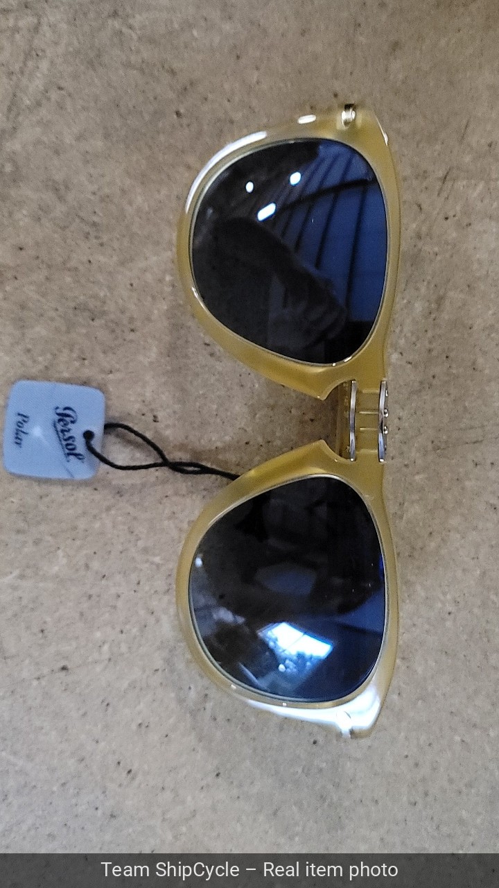 with tags Persol Steve Mcqueen 714SM 204S3 Opal Yellow Blue Polarized Su G2U