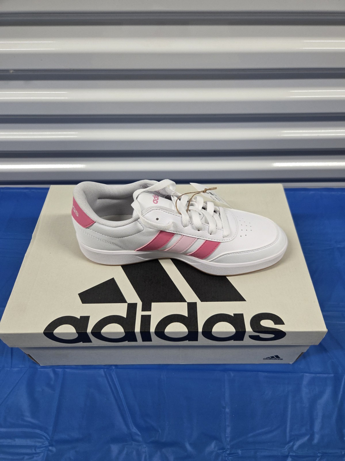 adidas Breaknet 3.0 J White/Pink Low Top Sneakers JR8444 US 5 EU 37 1/3