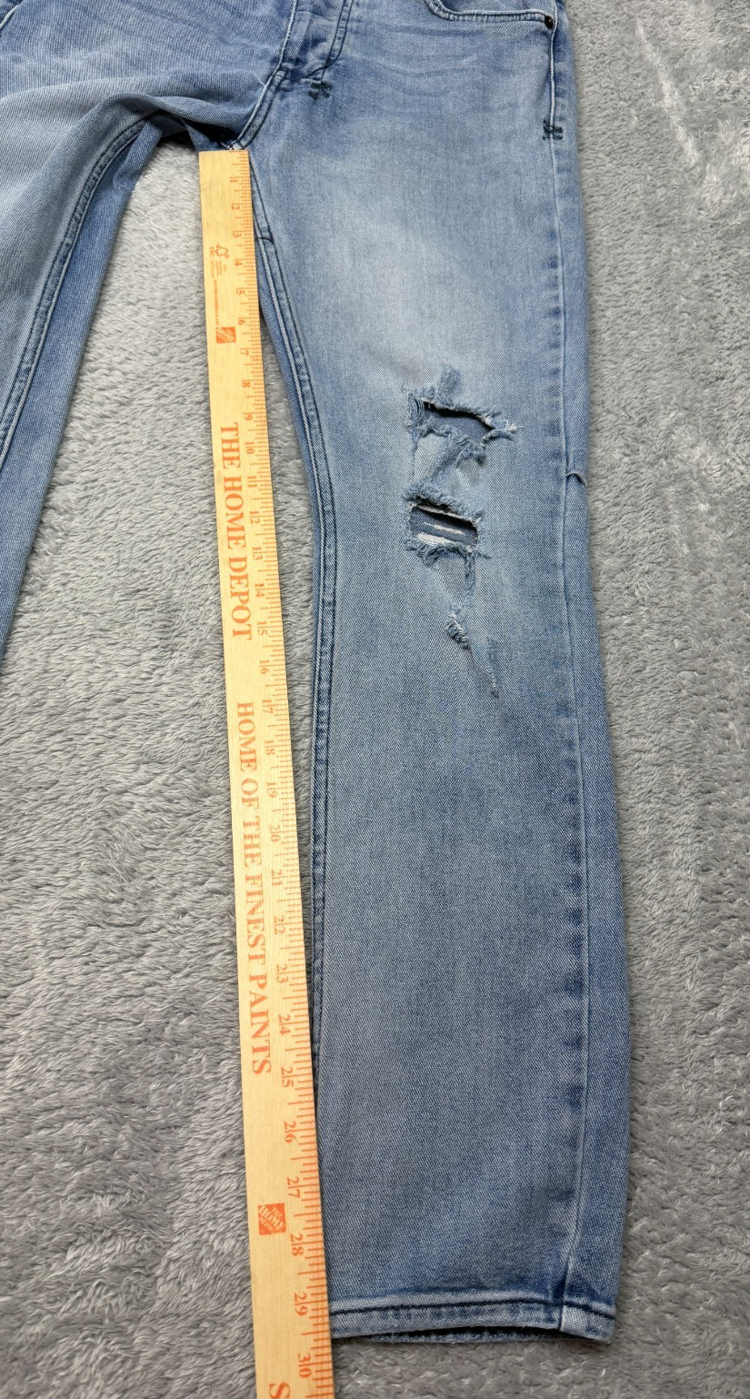 Ksubi Chitch Jeans 32×29.5 Philly Blue Distressed Skinny Stretch Button Fly