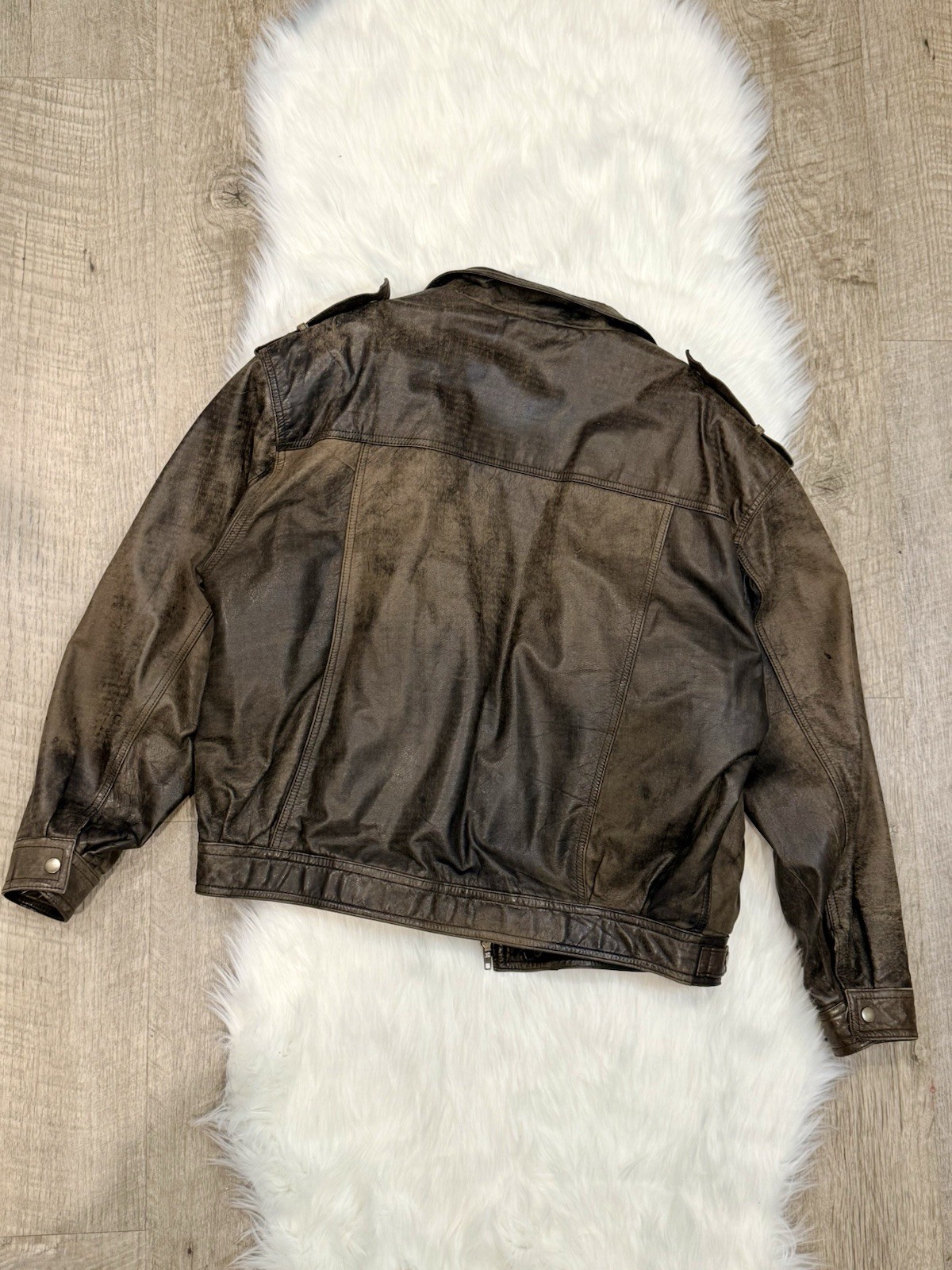 Vintage Wilsons Adventure Bound Men’s Brown Leather Aviator Jacket XL