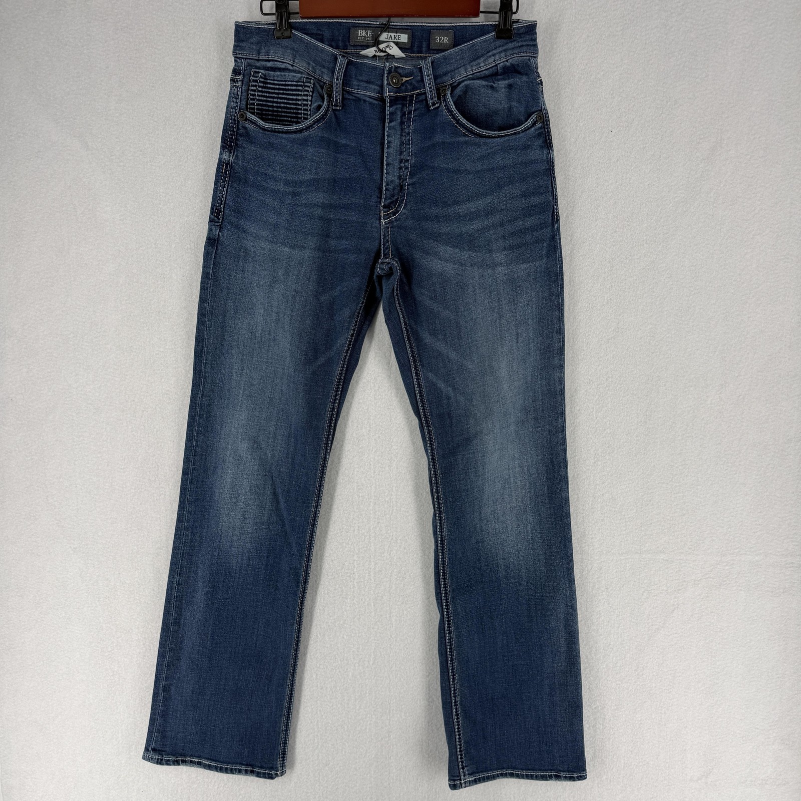 BKE Jake Bootleg Jeans Mens 30×31 Blue Medium Wash Denim Regular Bootcut Stretch