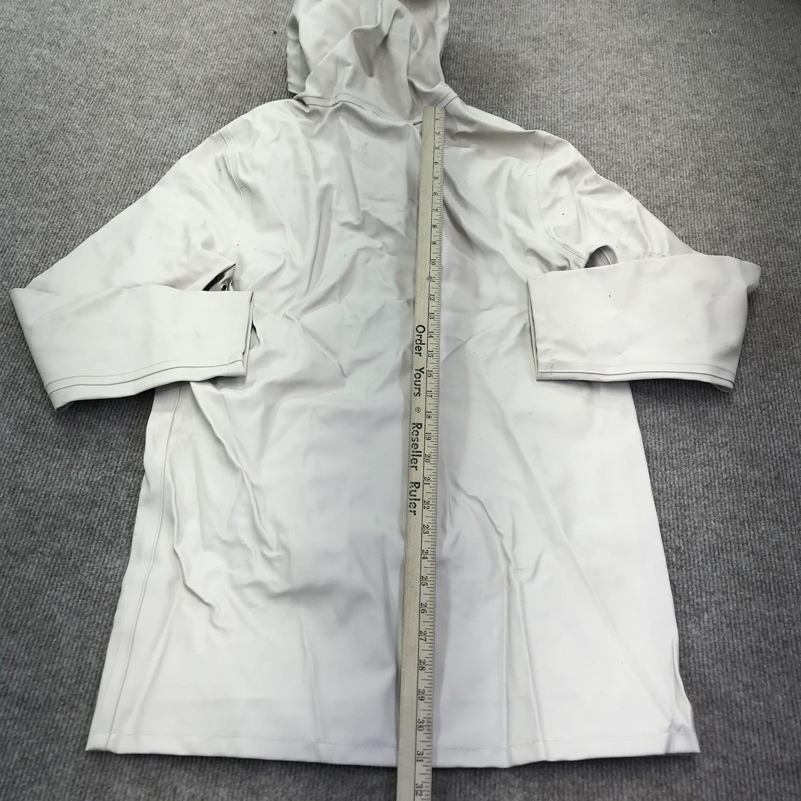 Stutterheim Stockholm Raincoat Jacket Womens XS Light Sand Hooded Waterproof
