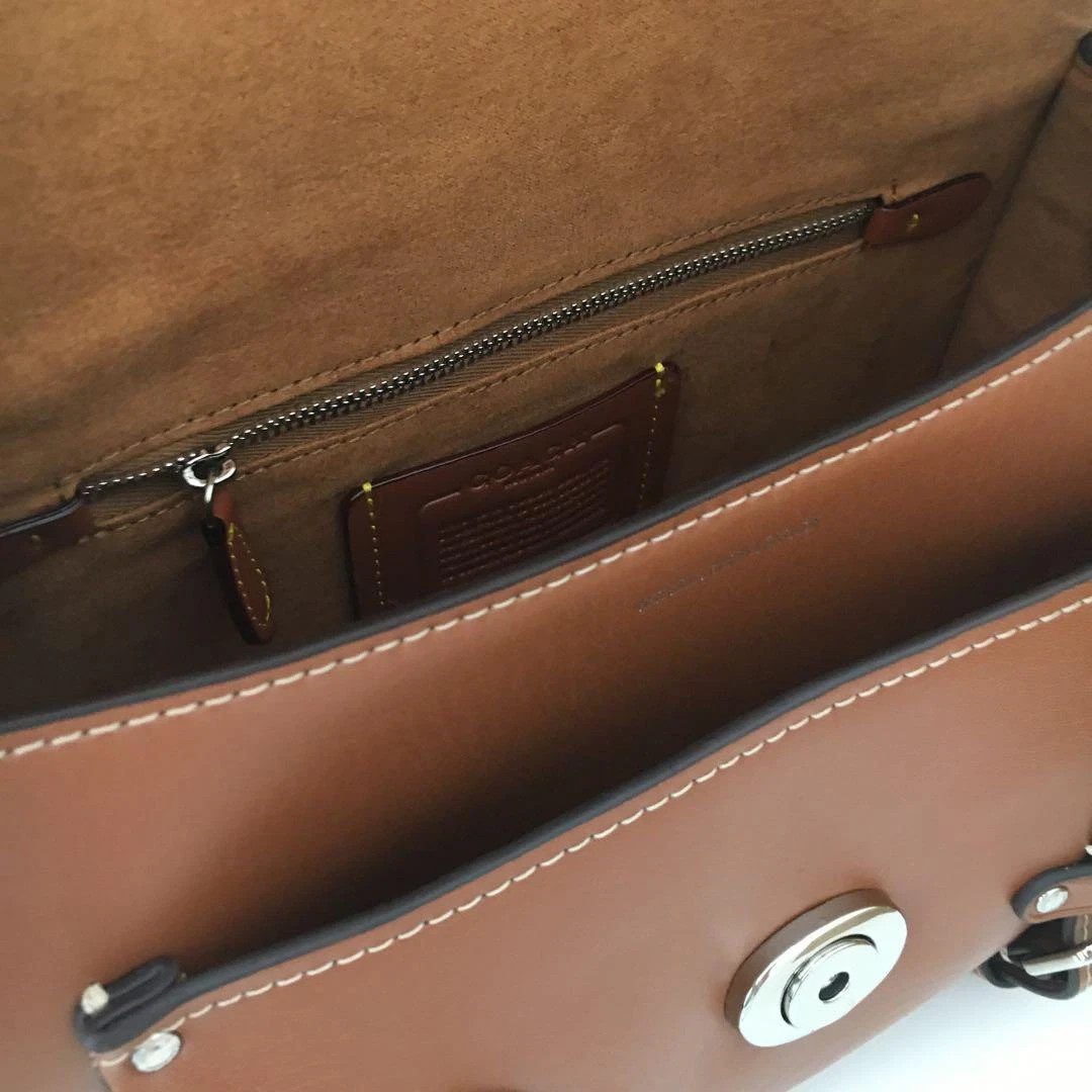 Coach CT721 Leather Soft Tabby Shoulder Bag Crossbody Brown outlet New!