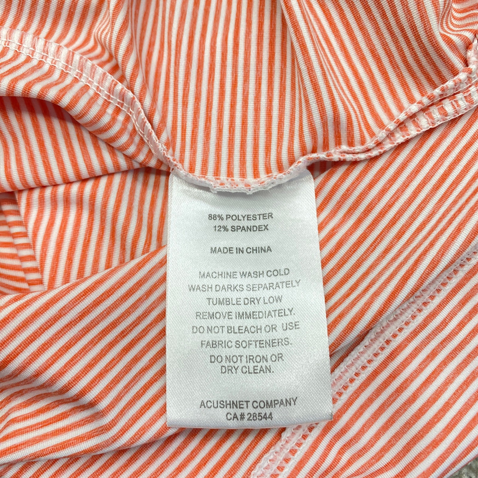 FootJoy Golf Polo Shirt Short Sleeve Men’s 2XL Orange White Striped 6670