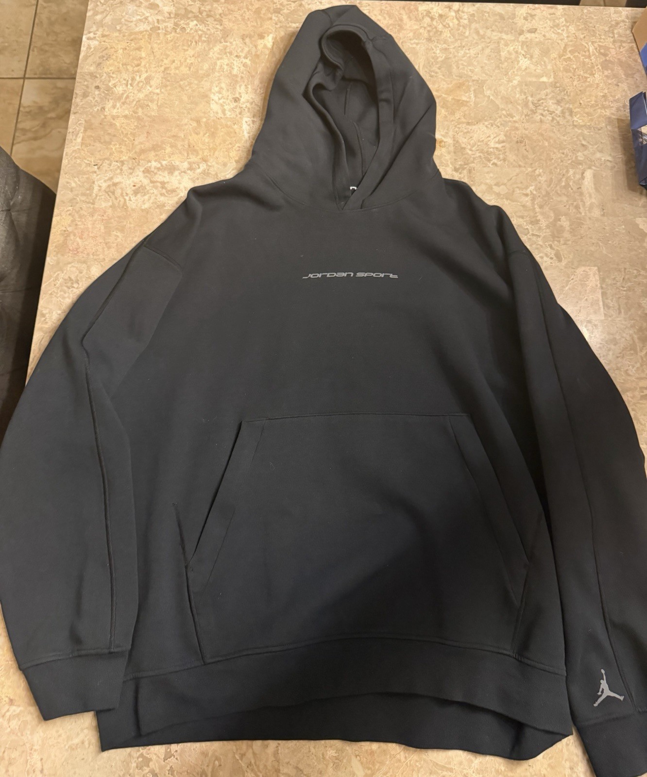 Jordan Sport Hoop Fleece Dri-Fit Hoodie, Mens XL, Black/Dark Shadow