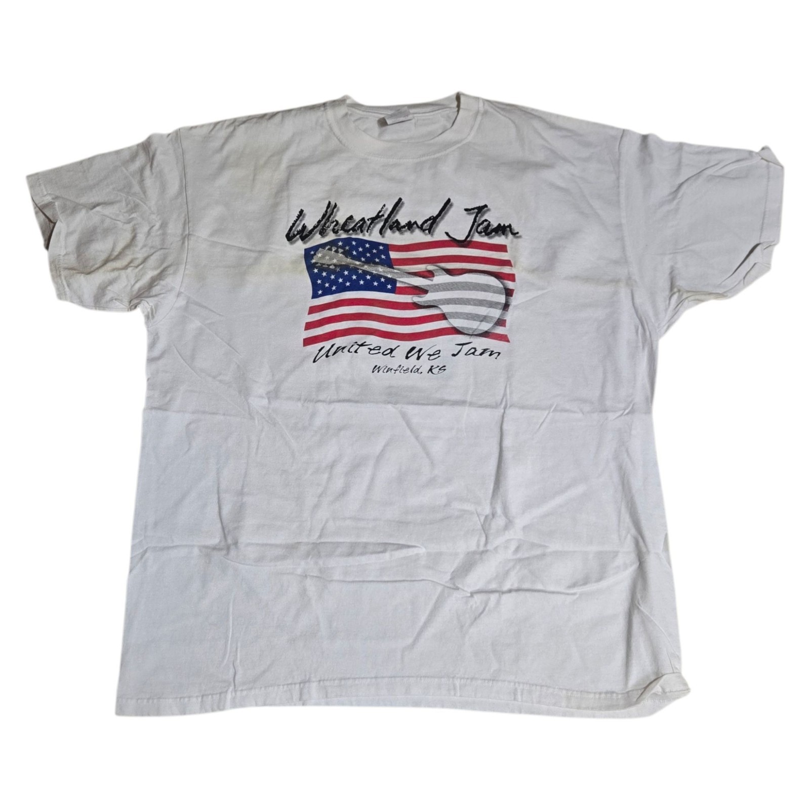 Wheatland Jam 2002 Graphic T Shirt White 2X Winfield KS Music Festival Vintage