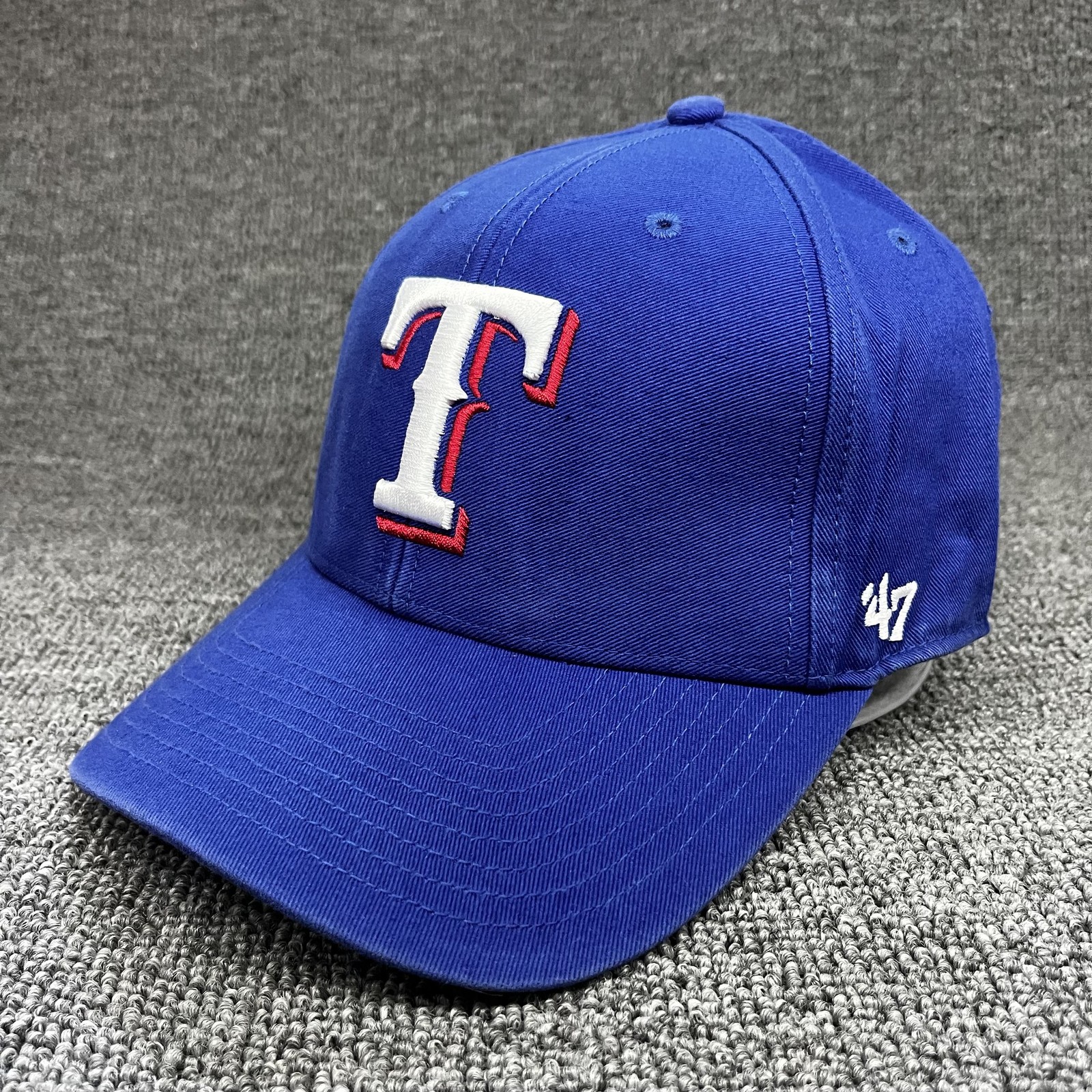’47 Brand Texas Rangers Strapback Cap Blue Curved Brim MLB Hat