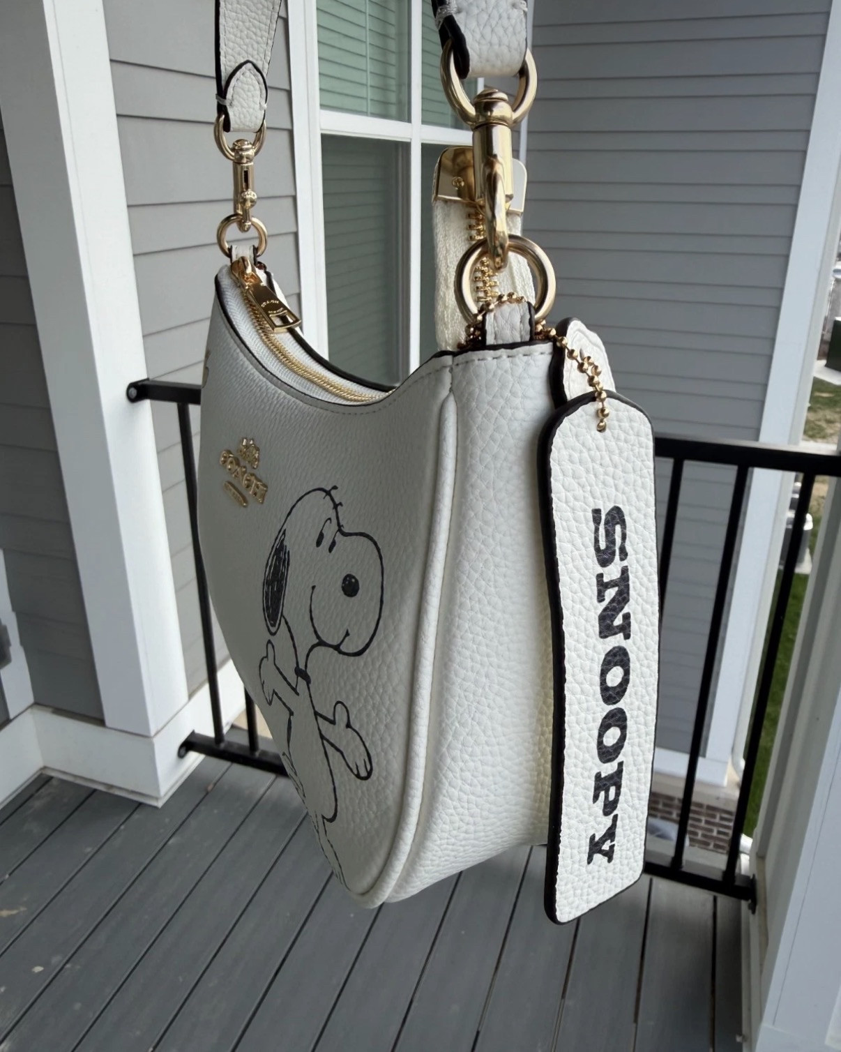 COACH x PEANUTS Snoopy Teri Shoulder Bag Chalk Multi CBJ76 Leather NEW NWT