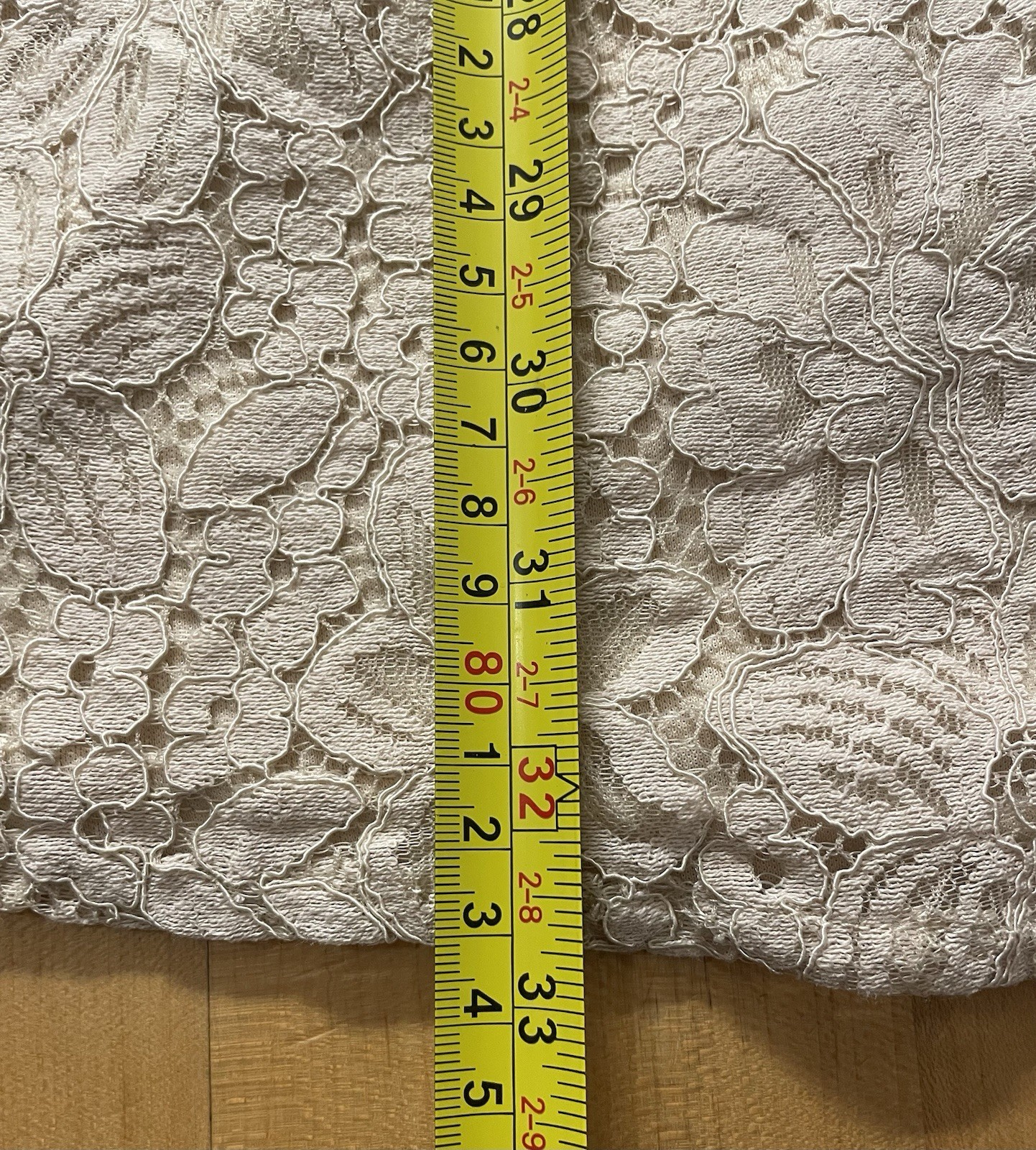 Ivory Crochet Floral Lace Overlay Dress Sz L Fit & Flare Cottagecore Fairycore