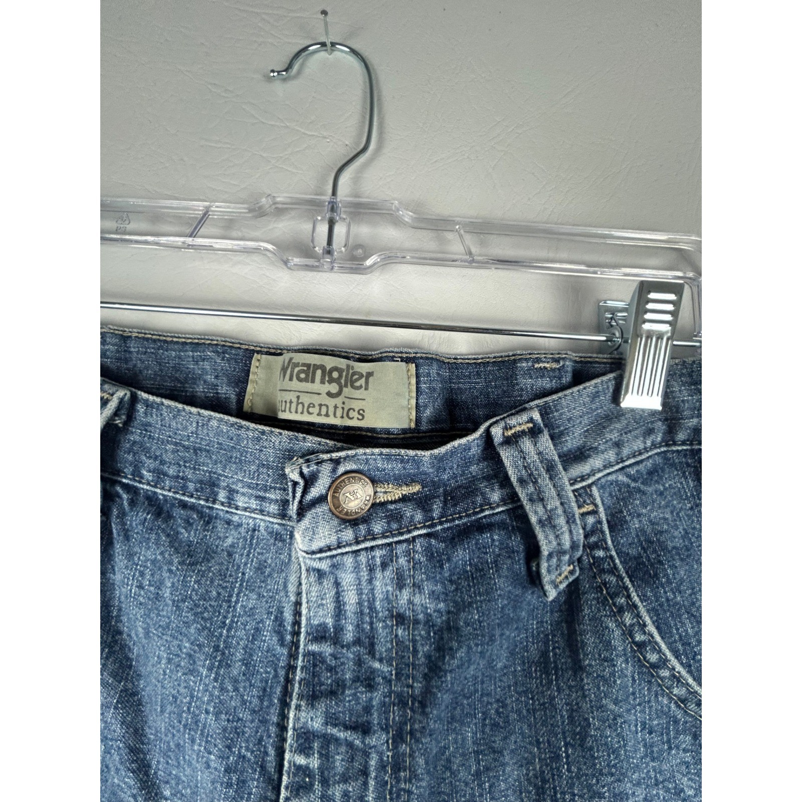 Wrangler Authentics Mens Carpenter Shorts 36 Blue Denim Medium Wash Workwear