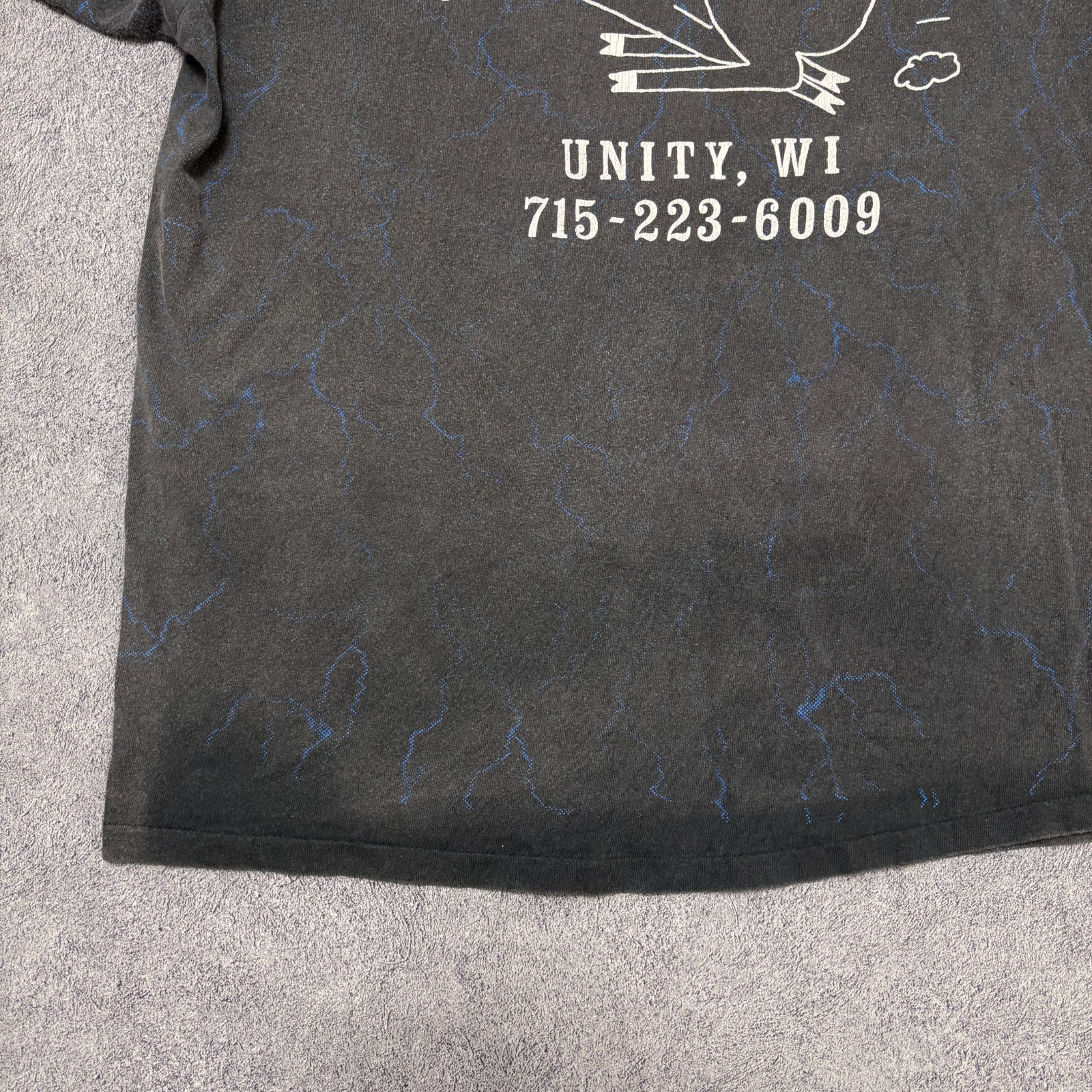 Vintage 3d Emblem Shirt XL Black 90s Single Stitch Reaper All Over Print Harley