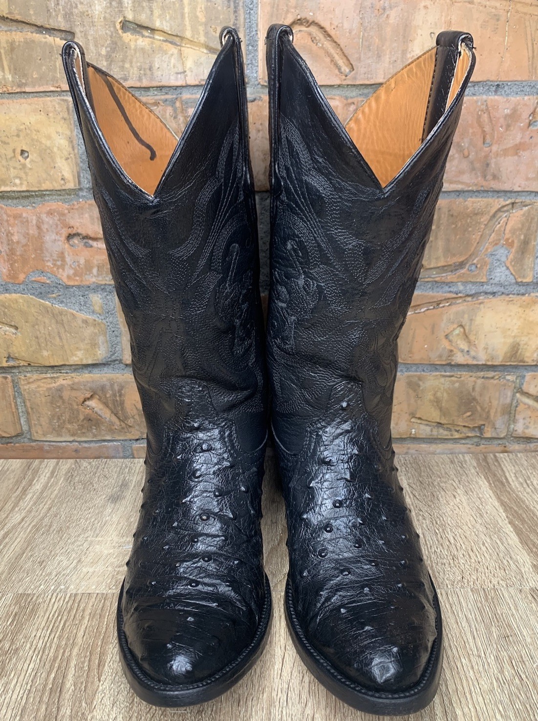 Don Cucos Boots Full Quill Black Ostrich Boots