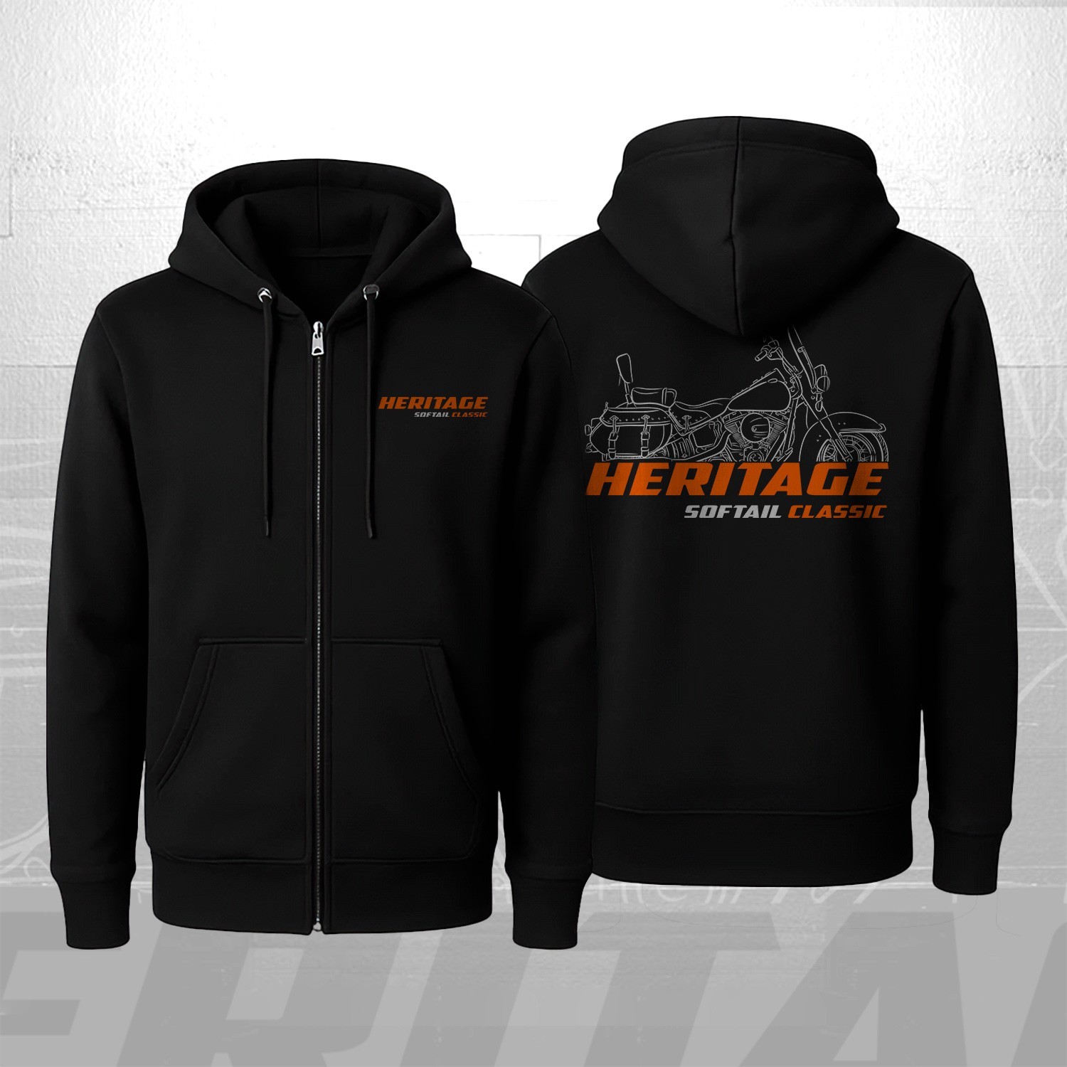 Harley-Davidson FLSTC & FLSTCI Heritage Softail Classic – Motorcycle ZIP Hoodie