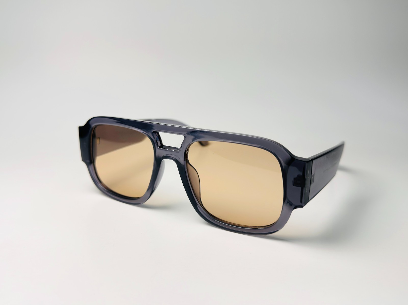 Black Oversized Square Sunglasses Champagne Lens Retro Shades for Women Men