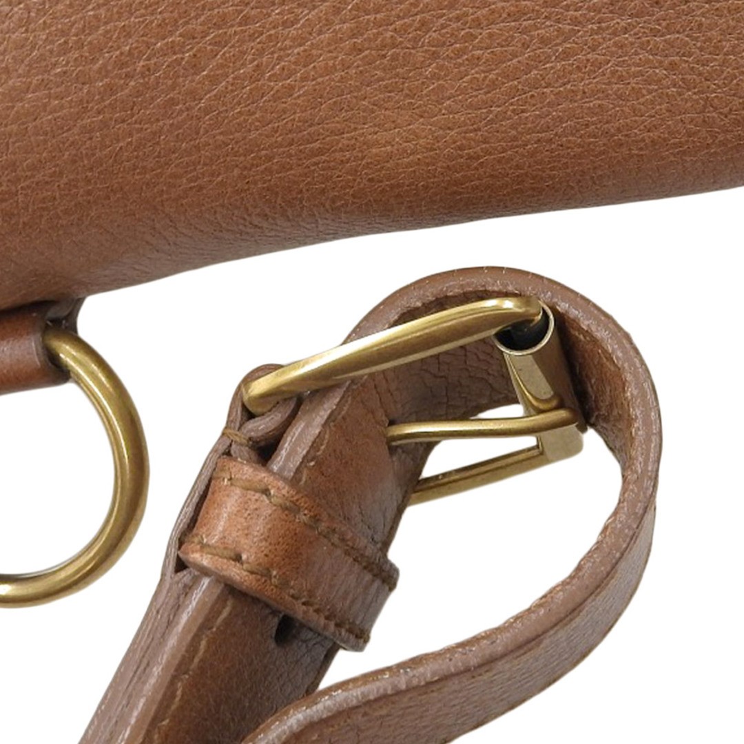 Yves Saint Laurent 2-Way Shoulder Bag Leather Brown Size: W:16.5 × H: 12.6 in.