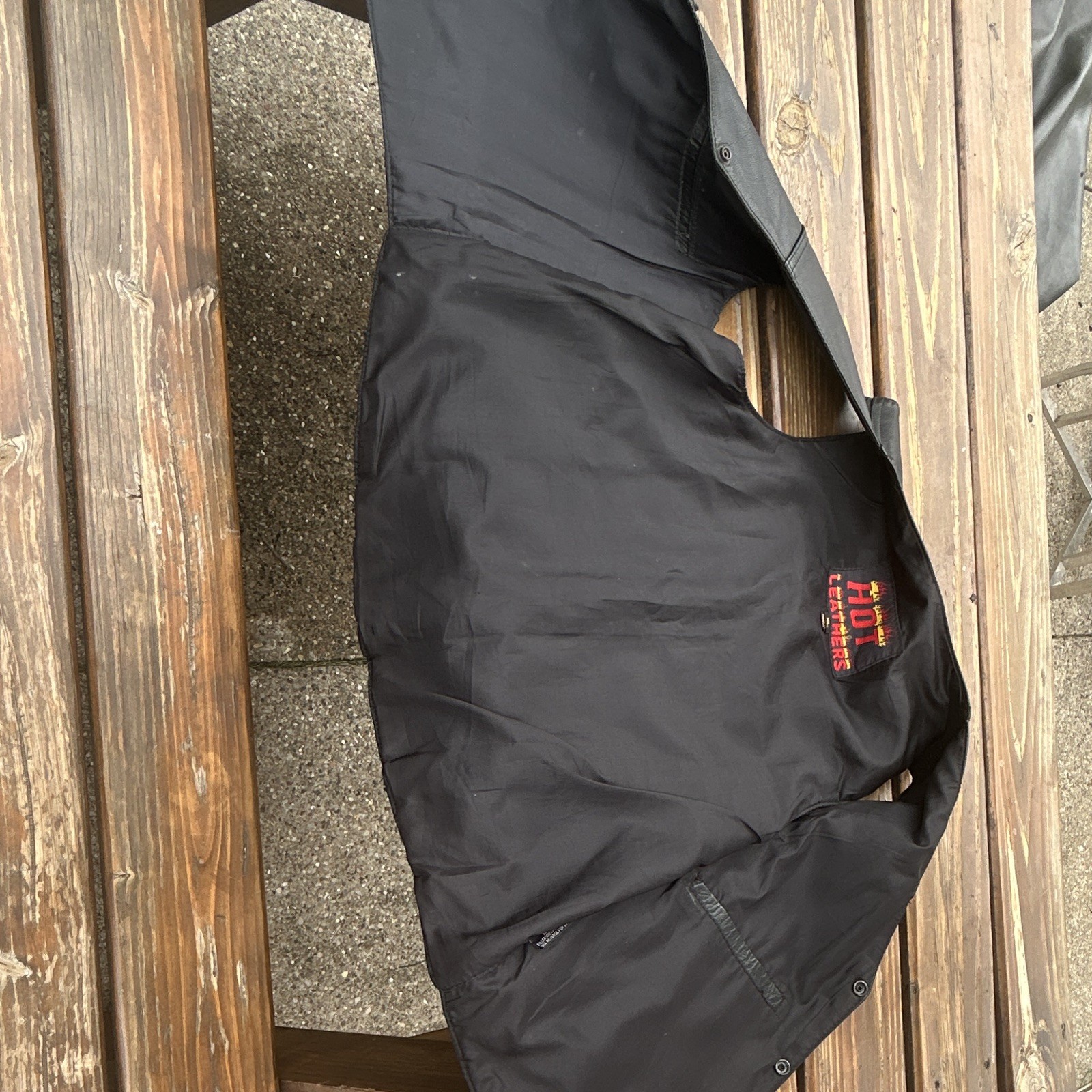Leather Vest Black Runs Smaller Than XL Biker Motorcycle .