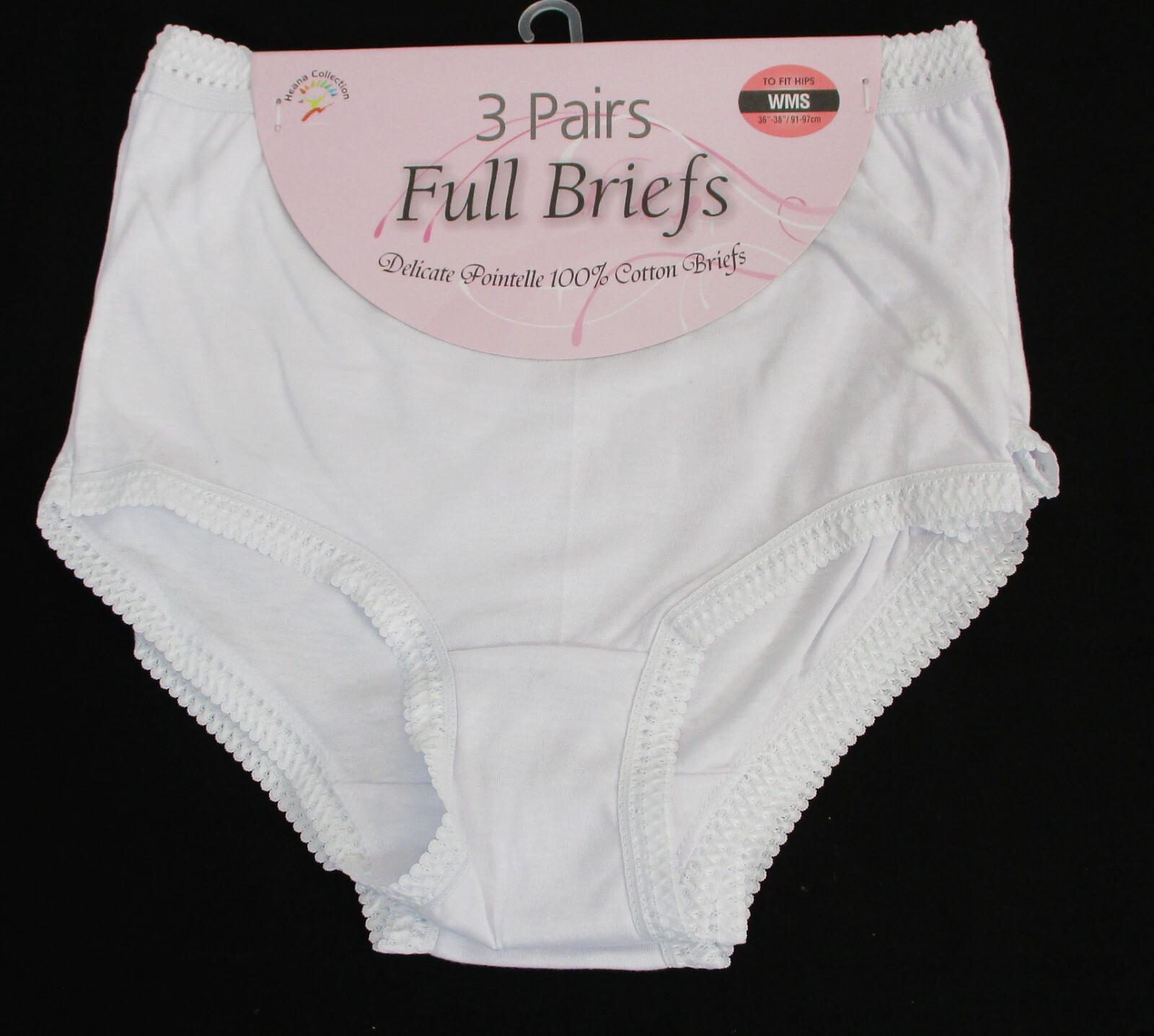 Ladies 3 Pack 100% Cotton Mama Briefs Sizes:36-38″,40-42″,44-46″,48-50″,52-54″