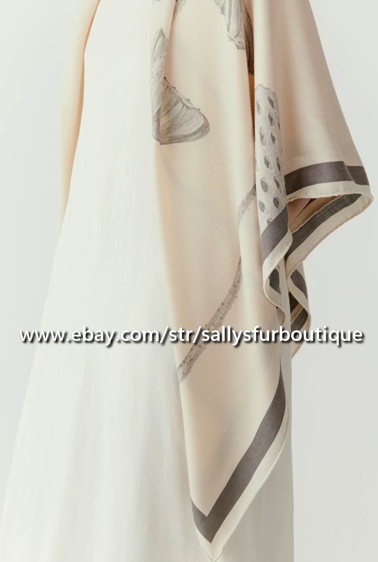 70% Cashmere 30% Silk Wrap Scarf Lotus Print Double Face Square Shawl 53″