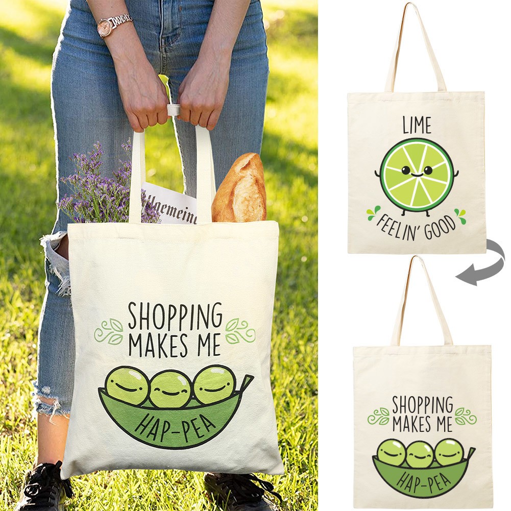 2PCS Large Cotton Shoulder Tote Bag Canvas shopping bag Casual Daily Bags Pack