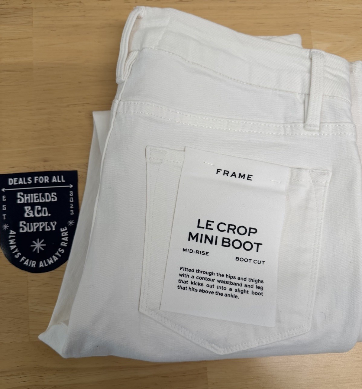 Frame Le Crop Mini Boot Jeans Size 27 White Blanc NWT Mid-Rise Boot Cut Womens