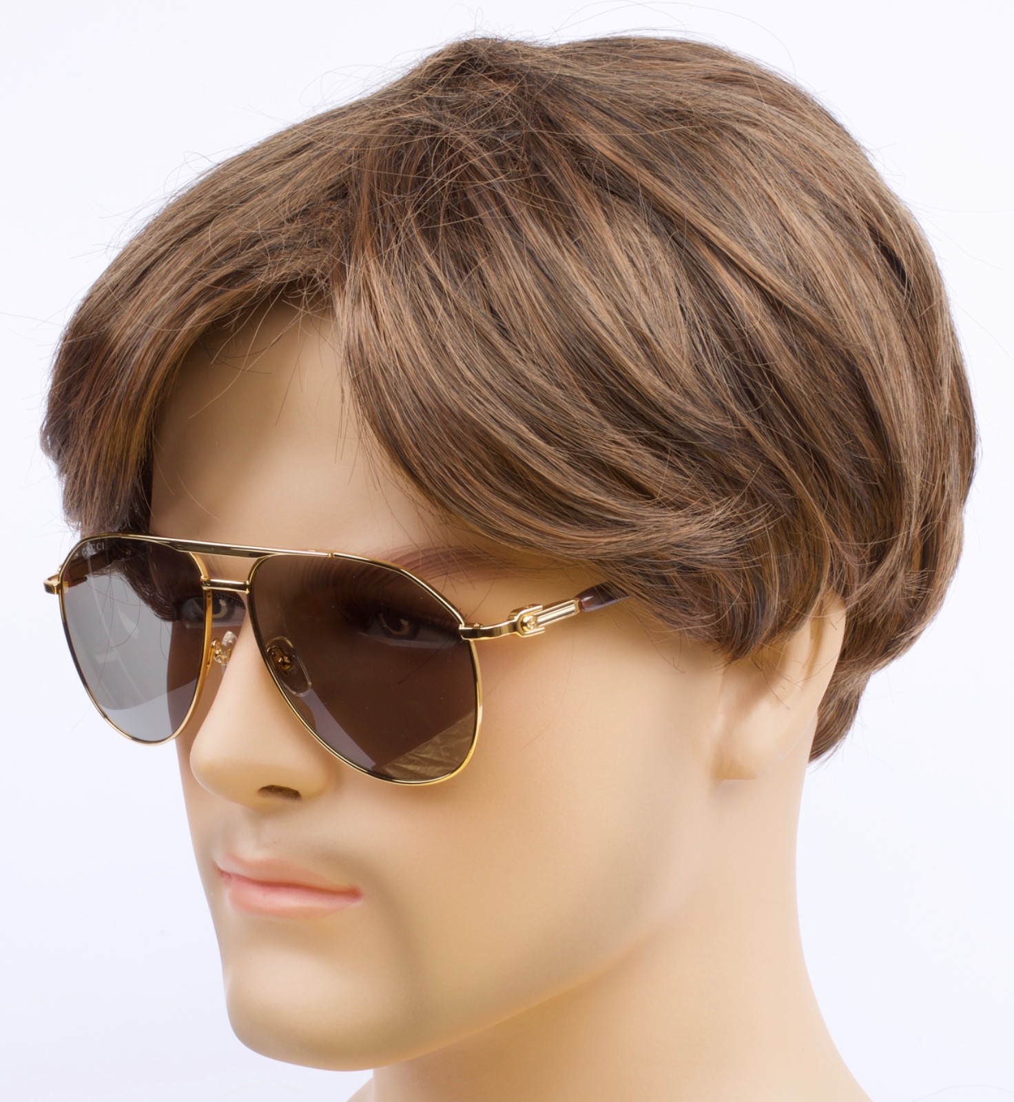 Brand New Authentic Gucci Brown Gold High Bridge Fit GG1220 S 002 Sunglass