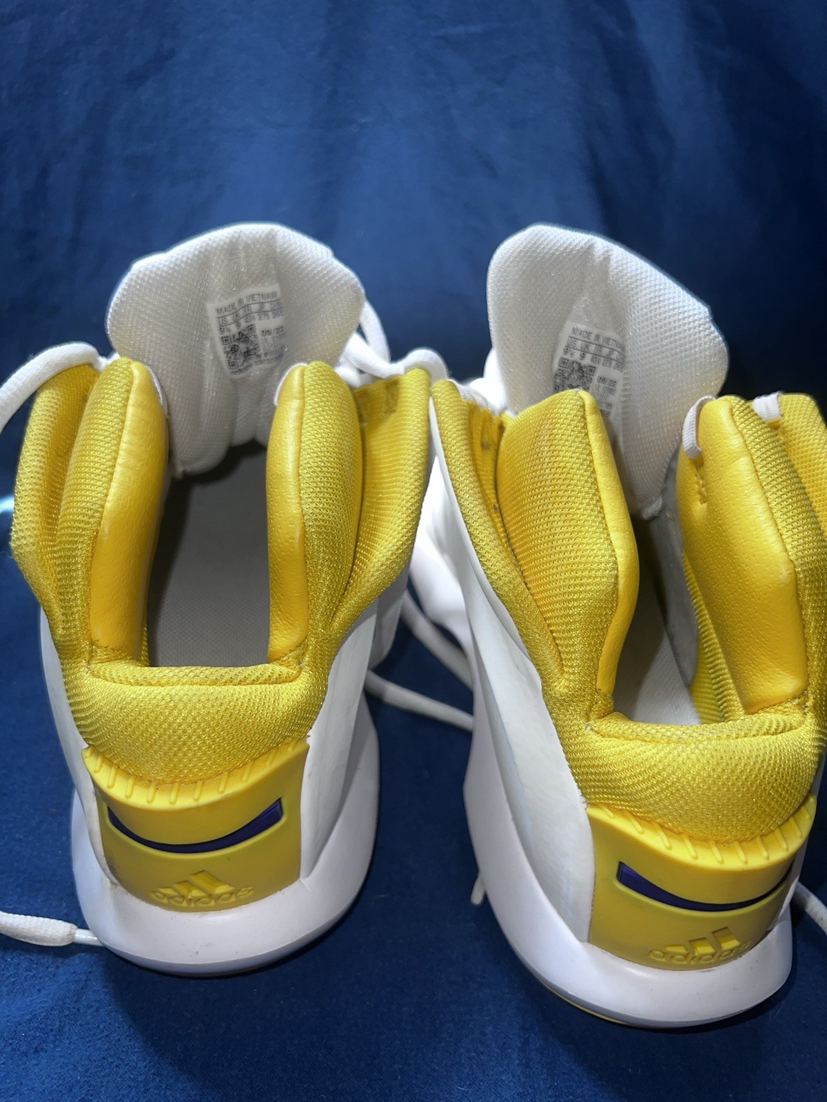 adidas Crazy 1 Kobe Men’s Mid Top Lace-Up Athletic Sneakers White Yellow Purple