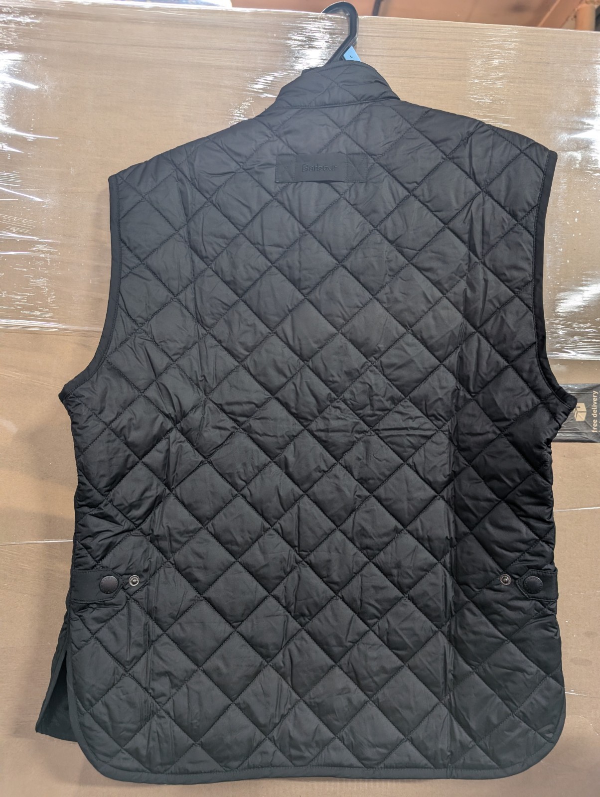Barbour Men’s Black Lowerdale Quilted Gilet Full Zip Vest Sz Lg