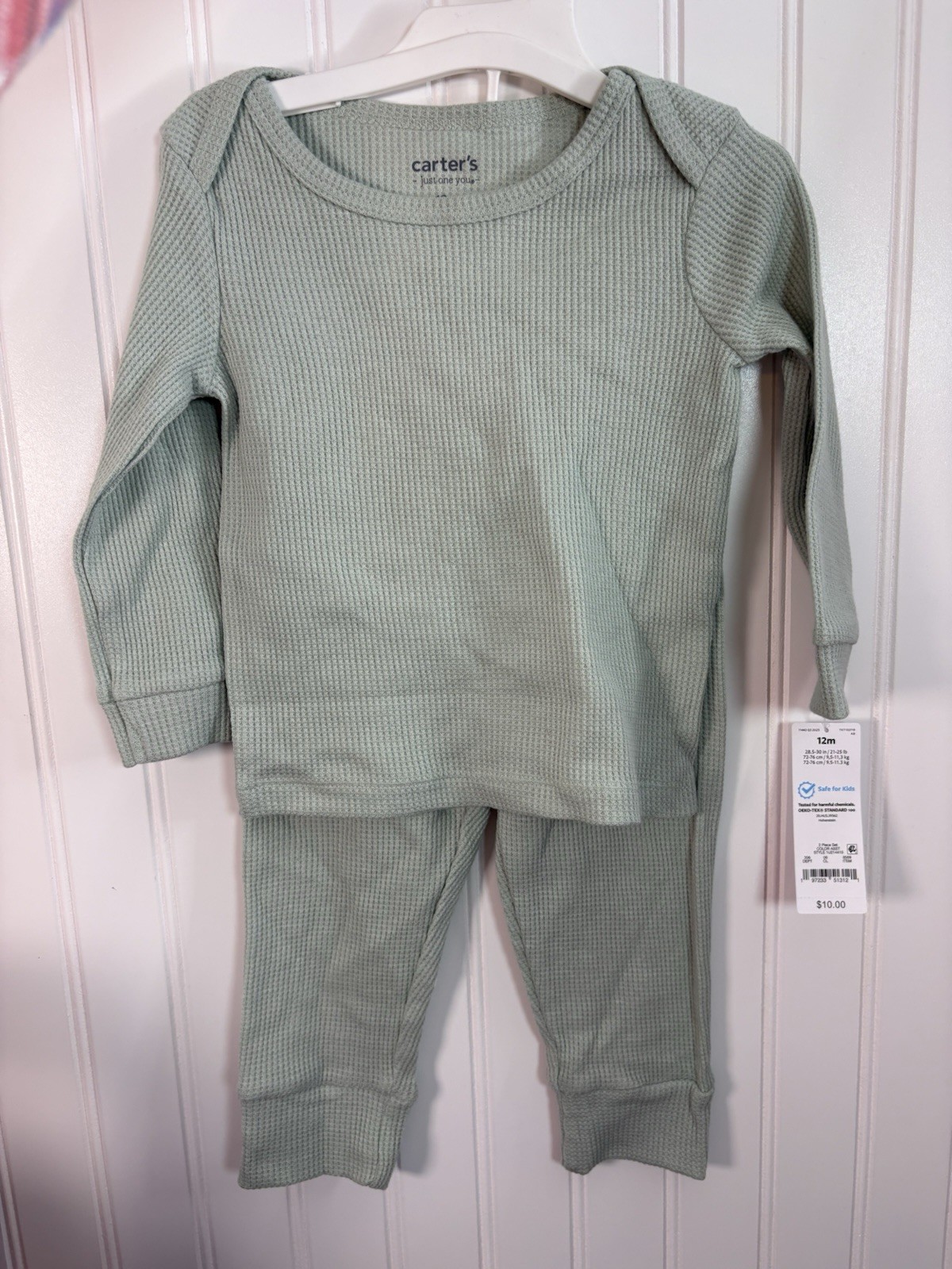 Carter’s Just One You Baby 2-piece Thermal Set Sage Green NB 3M 6M 9M 12M 18M