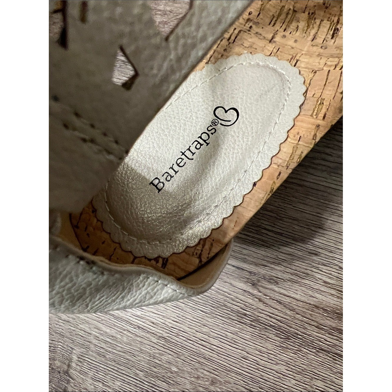 BareTraps White Laser-Cut Wedge Sandals
