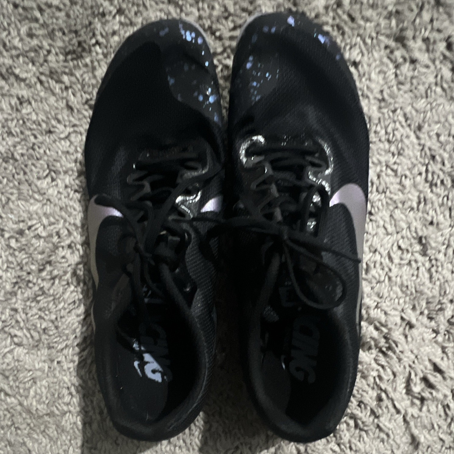 Nike Men’s Track & Field Zoom Rival Spikes Sneakers Black/White Speckled
